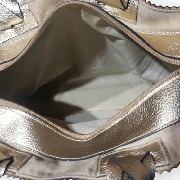 Victorias Secret Metallic Gold Handbag Shoulder Bag Purse - Picture 4 of 6